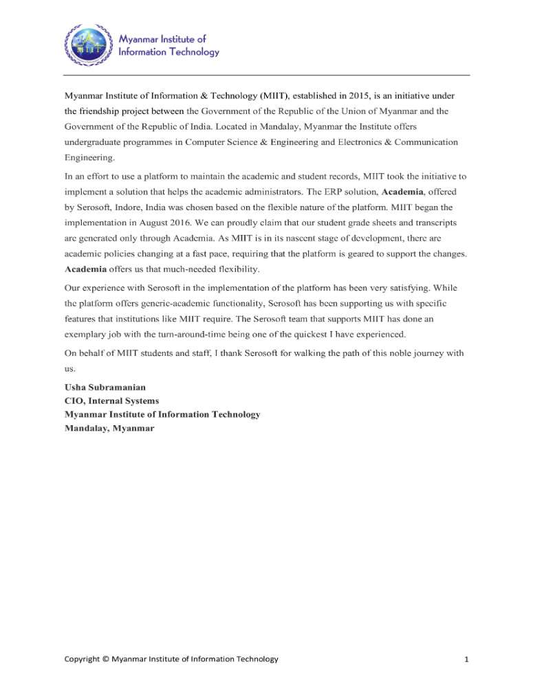 Academia - User Experience-MIIT Myanmar