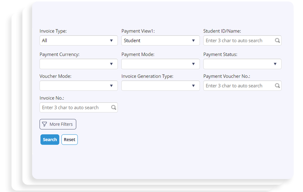 Student fee management dashboard