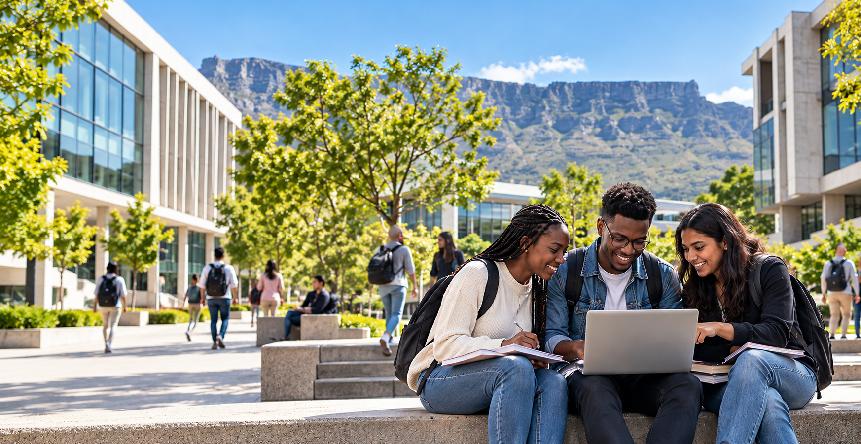 Collaborative Study Beneath Mountain Campus Views